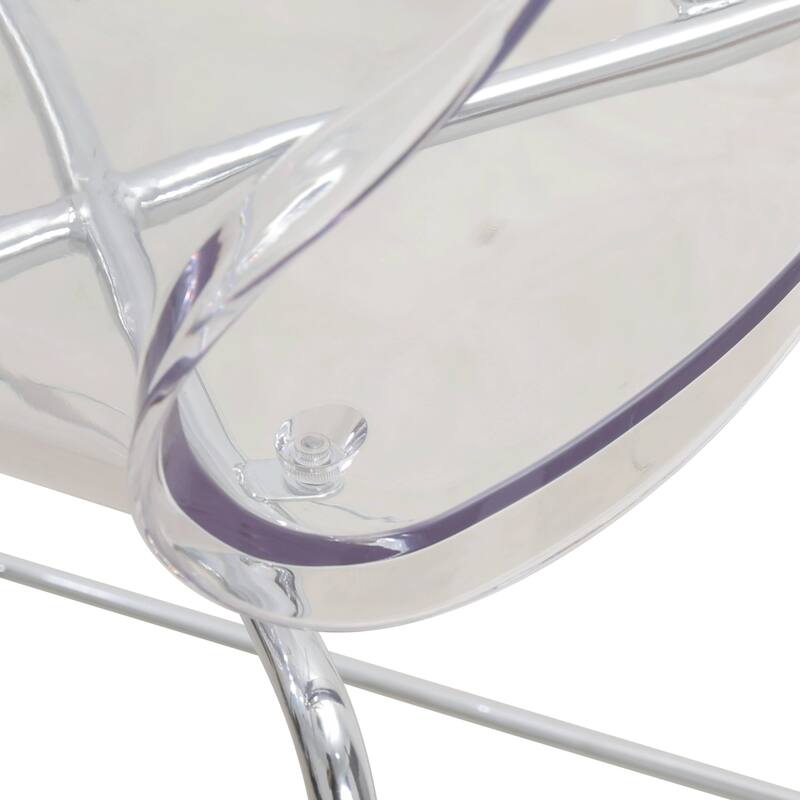 30 in. Seat Height Acrylic Plastic Barstool in Chrome Steel Frame Armless with Footrest