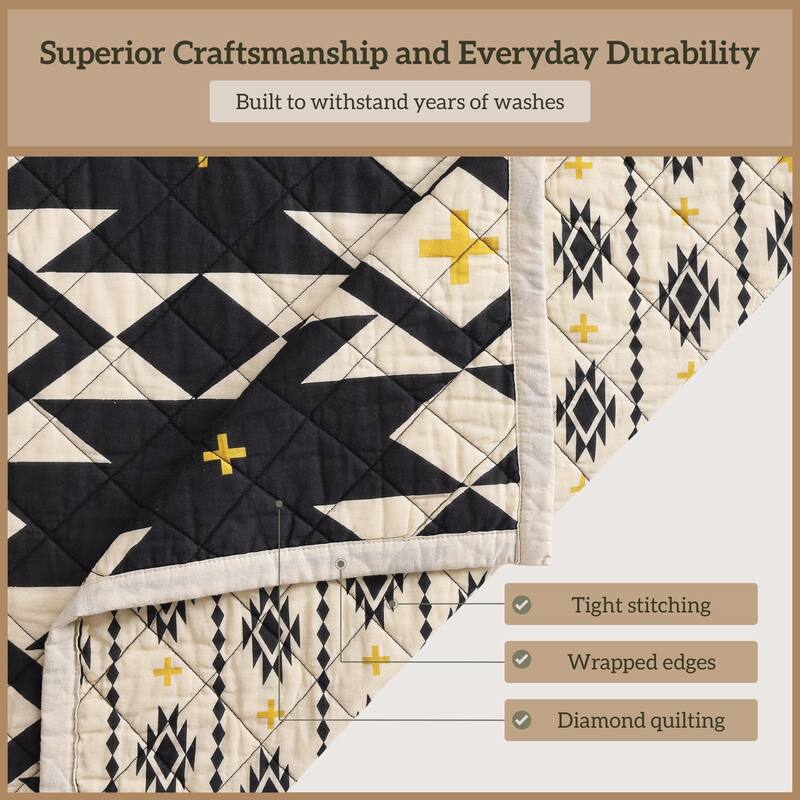 Paseo Road High Desert Aztec Southwestern Rustic Bedding 3 Piece Quilt Set