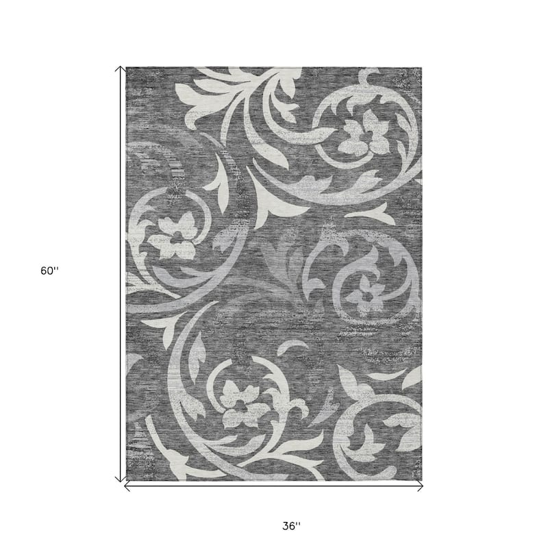 HomeRoots Floral Transitional Rectangle Outdoor Rug