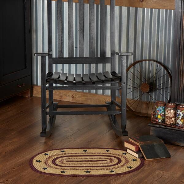 Shop Potomac Stars Stenciled Jute Oval Rug On Sale Overstock 22875881 1 8 X 2 6
