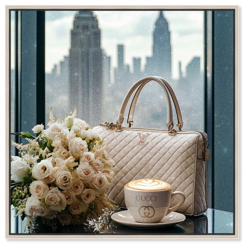 Glam by the Window New York Canvas by Art Remedy - Silver - 12" x 12"
