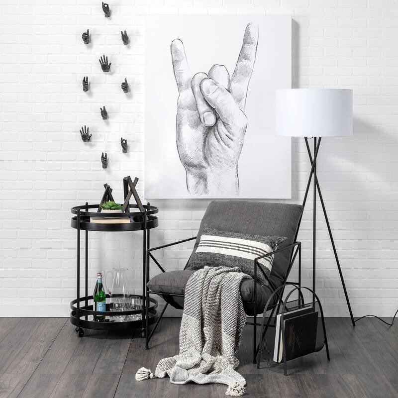 Black and White Striped Lumbar Accent Pillow Cover