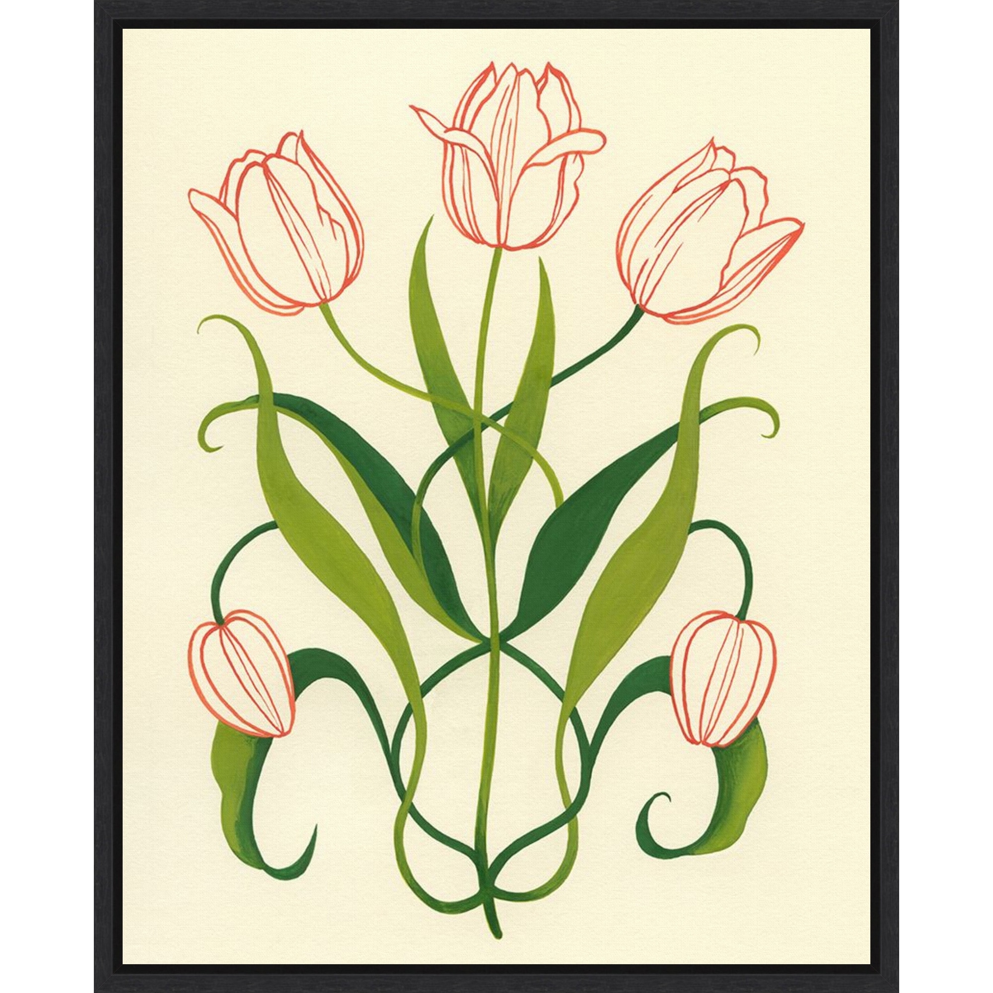 Spring Deco I by Grace Popp Framed Canvas Wall Art Print