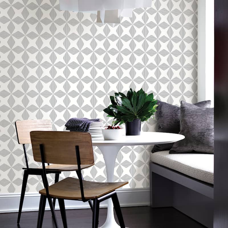 A-Street Prints Telestar Black Geometric Wallpaper