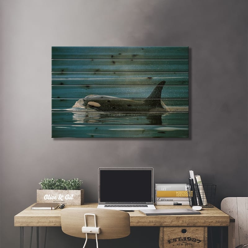 Orca, Johnstone Strait, British Colombia, Canada Print On Wood by Hiroya Minakuchi - Multi-Color