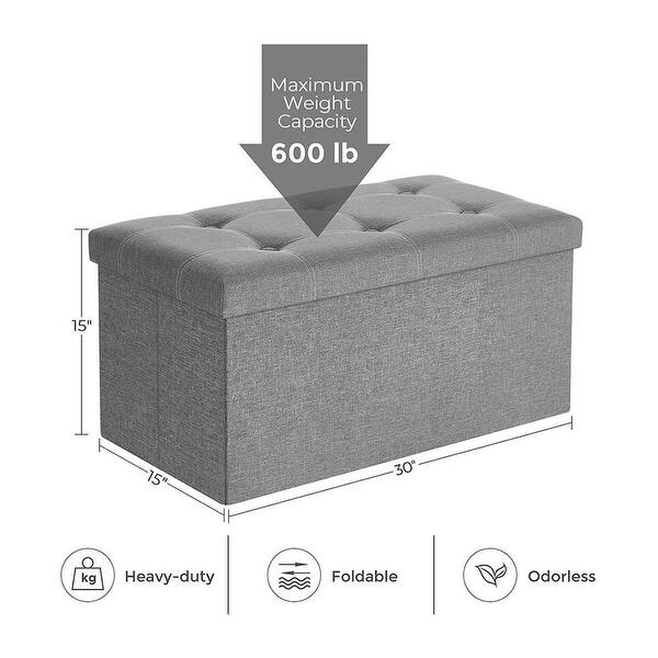 Storage Ottoman Bench, 21 Gal. (80L) Folding Chest, Bed End Stool