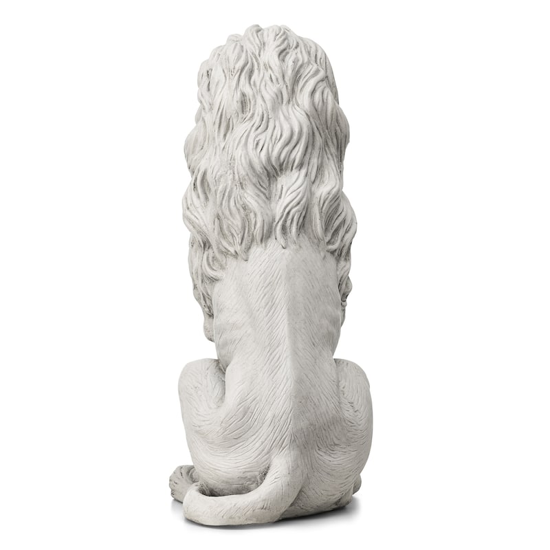 Glitzhome 28"H Oversized MGO Guardian Sitting Lion Garden Statue Porch Sculpture Indoor Outdoor