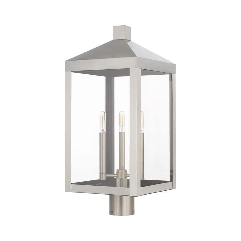 Livex Lighting 3-light Outdoor Post Top Lantern, 20586-91 - 10.5" SQ X 24" H