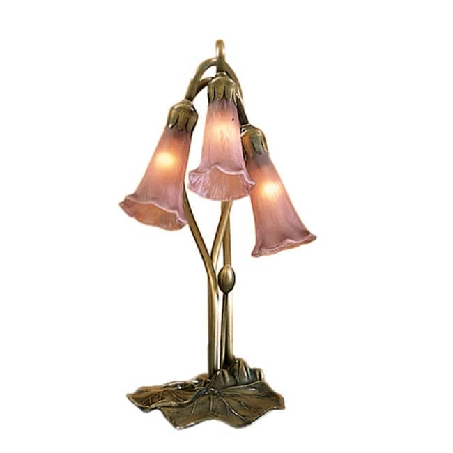 Meyda Tiffany Stained Glass / Tiffany Desk Lamp from the Lilies - Lavender