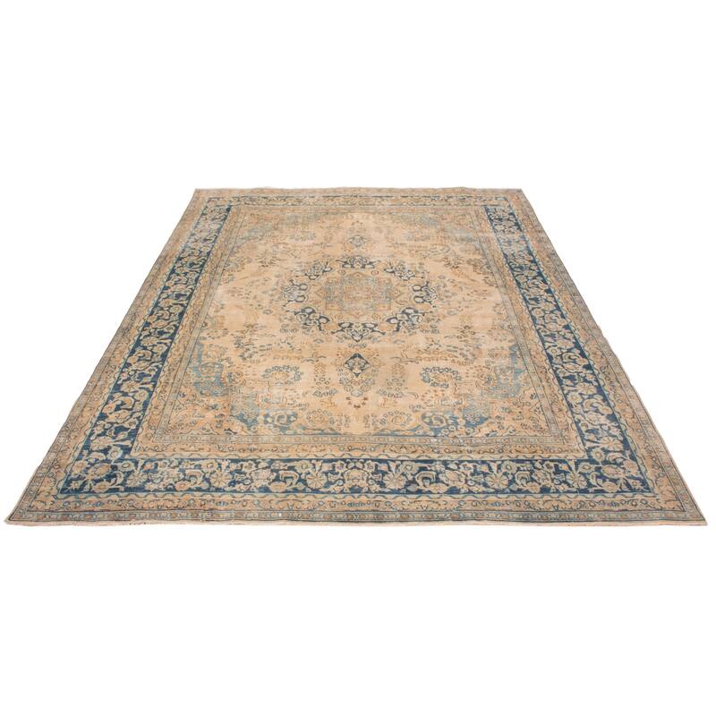 ECARPETGALLERY Hand-knotted Antalya Vintage Tan Wool Rug - 9'8 x 12'2
