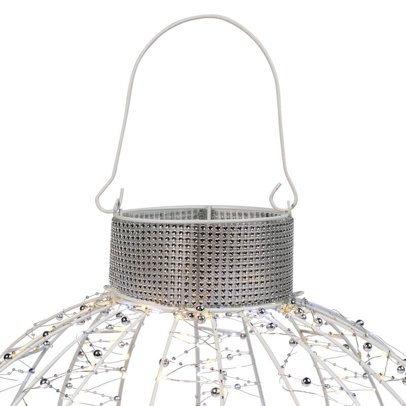 LED Lighted 3-D Ball Ornament Outdoor Christmas Decoration - 24" - Cool and Warm White