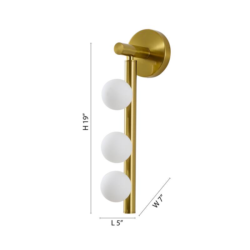 Transitional 3-Light Satin Brass Wall Sconce