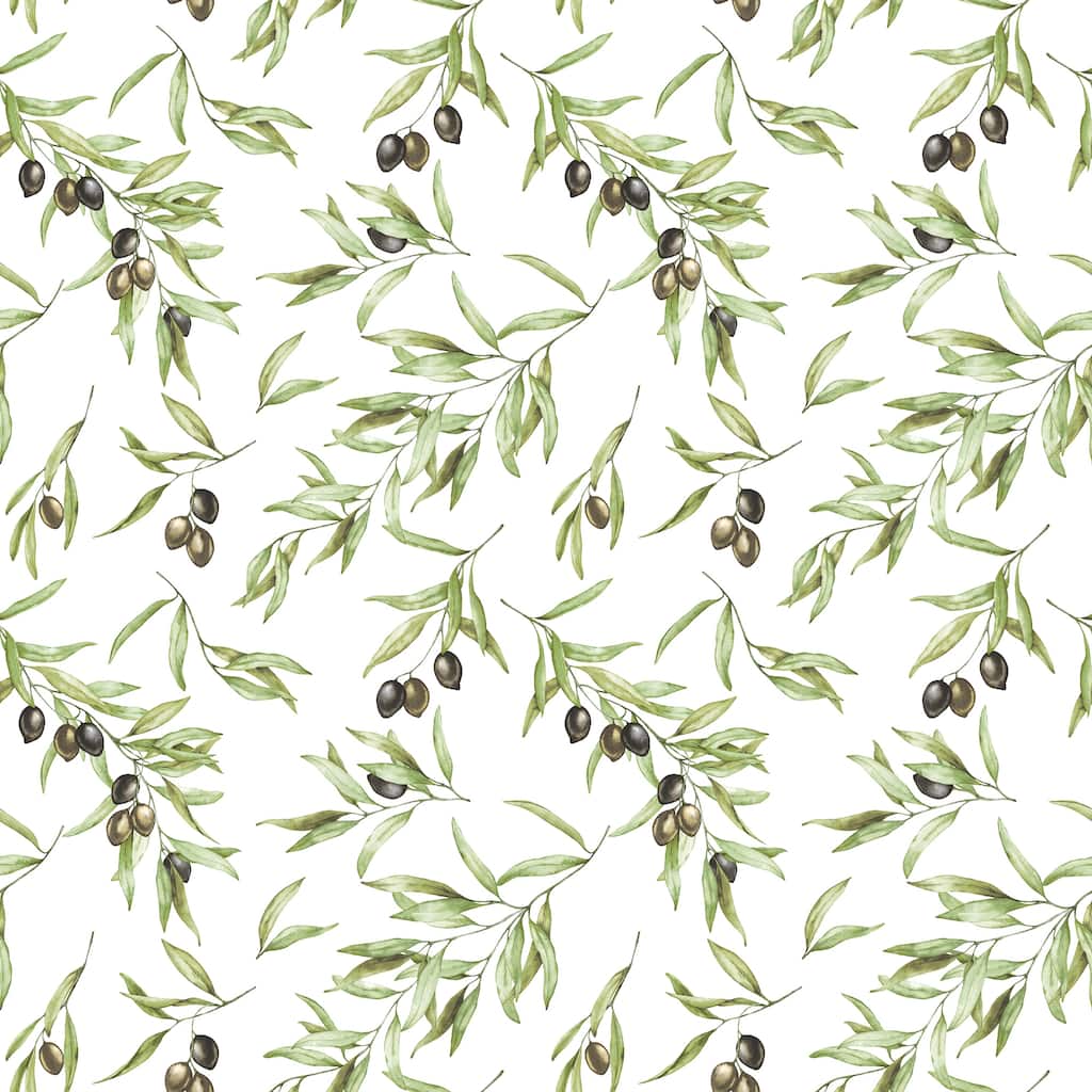 Galerie Wallcoverings Just Kitchens Olive Drupe Vinyl on Non-woven Matte Wallpaper Roll - 33 feet x 21 inches