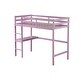 preview thumbnail 11 of 16, Twin High Rubber Wood Loft Bed with Safety Guardrail,Built-in desk,Ladder