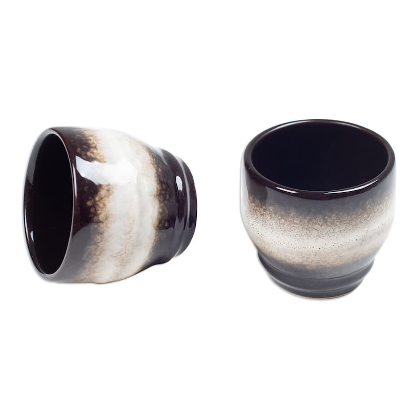 Novica Handmade Serene Flavors Ceramic Cups (Pair)