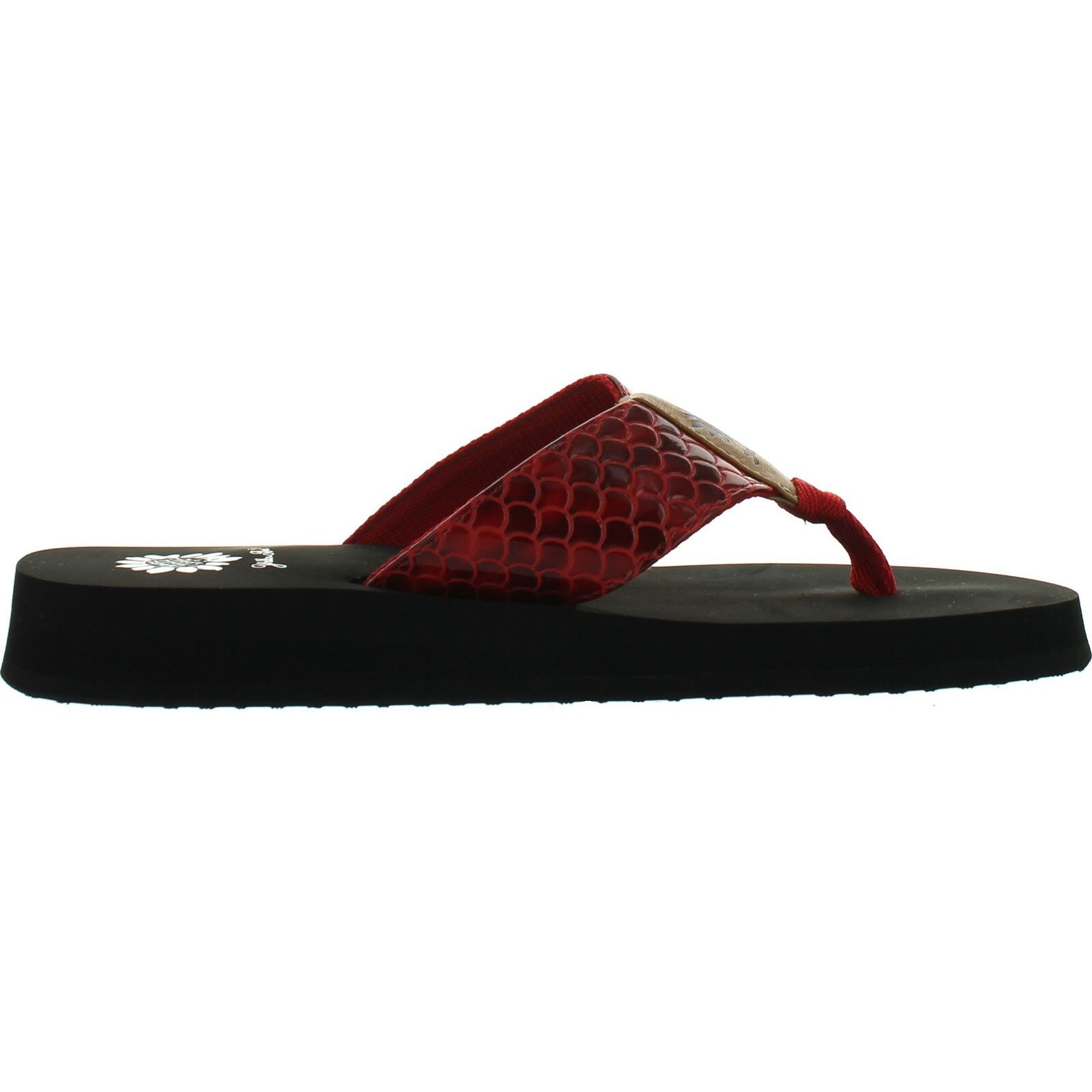 yellow box red flip flops