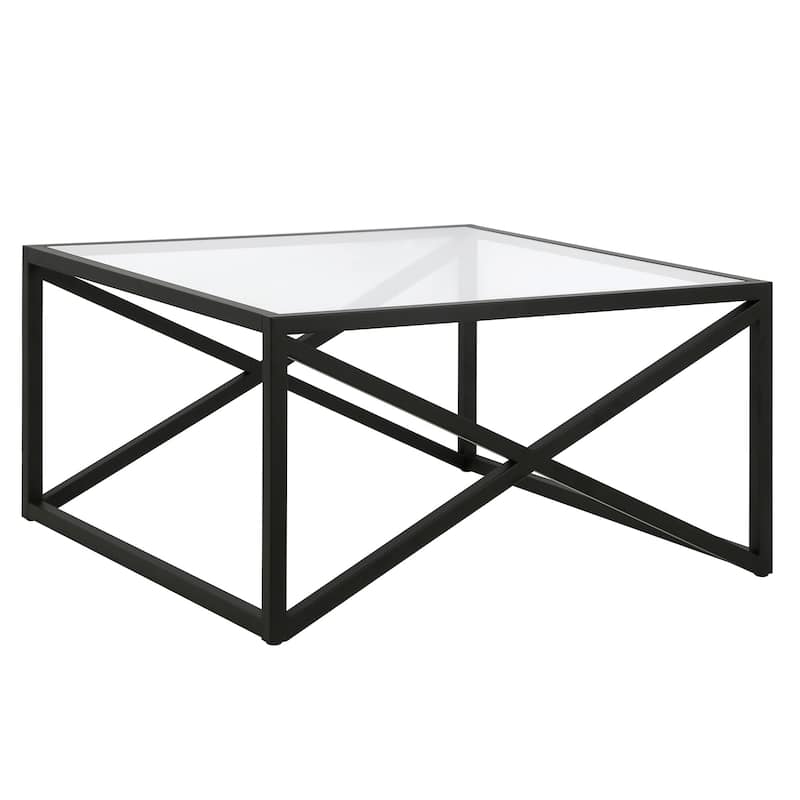 32-Inch Square Coffee Table with Steel Frame for Living Room - 32” x 32” x 17”