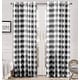 preview thumbnail 40 of 42, Porch & Den Alfalfa Plaid Pattern Room-darkening Window Curtains 52" width x 84 " length - Black