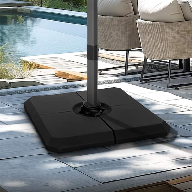 MAISON ARTS 448 LBS Filling Weight Patio Umbrella Base with Handle & Wheels, Suitable for Cantilever/Offset Patio Umbrella