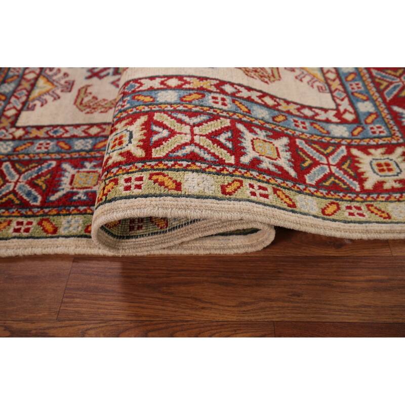 Kazak Oriental Accent Rug Handmade Beige Wool Carpet - 3'4" x 5'1"