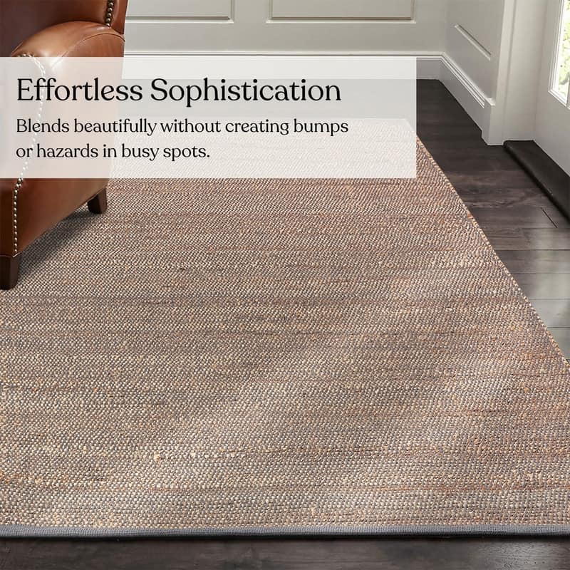 Delara Handwoven Natural Jute and Cotton Area Rug, Farmhouse Accent Rug for Living Room, Bedroom, Entryway, Flatweave