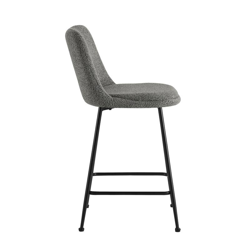 Porthos Home Teo Fabric Armless Counter Stools with Steel Legs, Set of 2