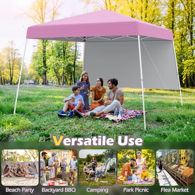 Costway 10 X 10FT Pop up Canopy Tent with 1 Sidewall, Portable - See Details
