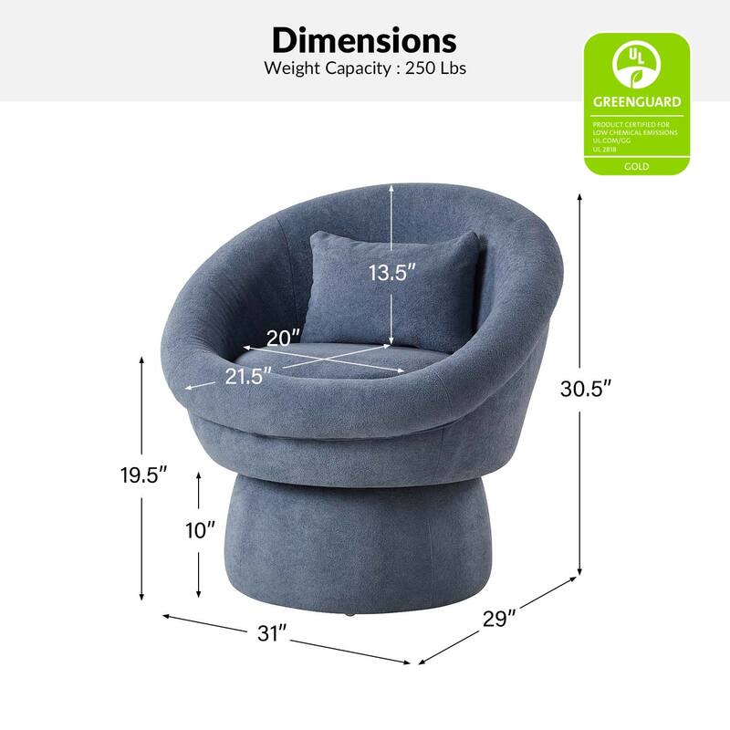 Patti Modern Upholstered Swivel Barrel Chair Set by HULALA HOME