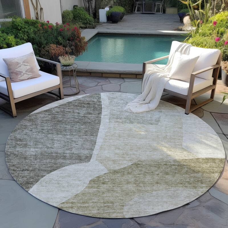 Machine Washable Indoor/ Outdoor Chantille Contemporary Abstract Rug