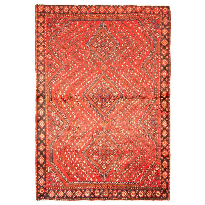 ECARPETGALLERY Hand-knotted Konya Anatolian Red Wool Rug - 5'1 x 7'5