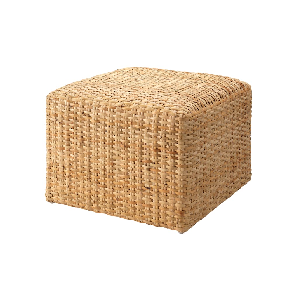Jamie Young Hand-woven Natural Rattan Large Ottoman