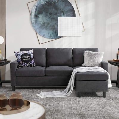 Futzca Modern L-shaped Convertible Sectional Sofa w/ Reversible Chaise