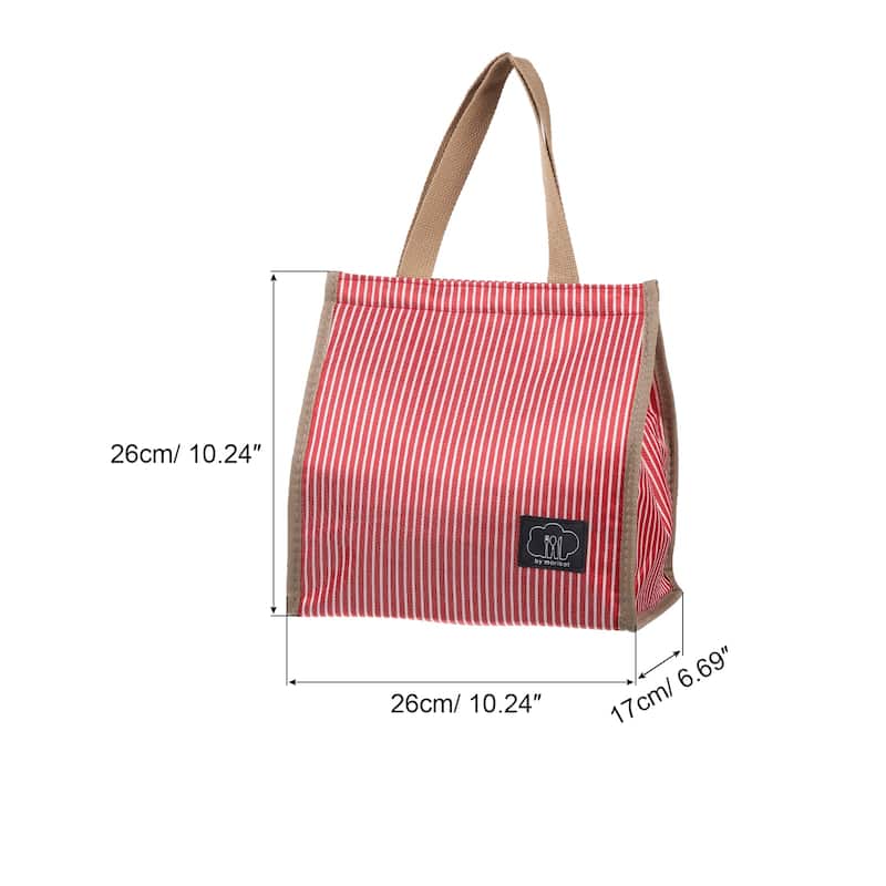 Insulated Lunch Bag, Lunch Tote Bag, 10.24"x6.69"x10.24" - Red
