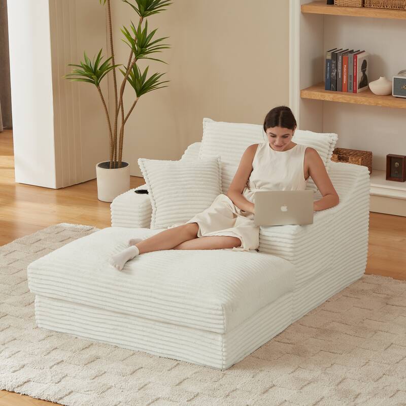 47.24" Modern Comfortable Cushioned Compression Sofa with Unique Cushion design - White