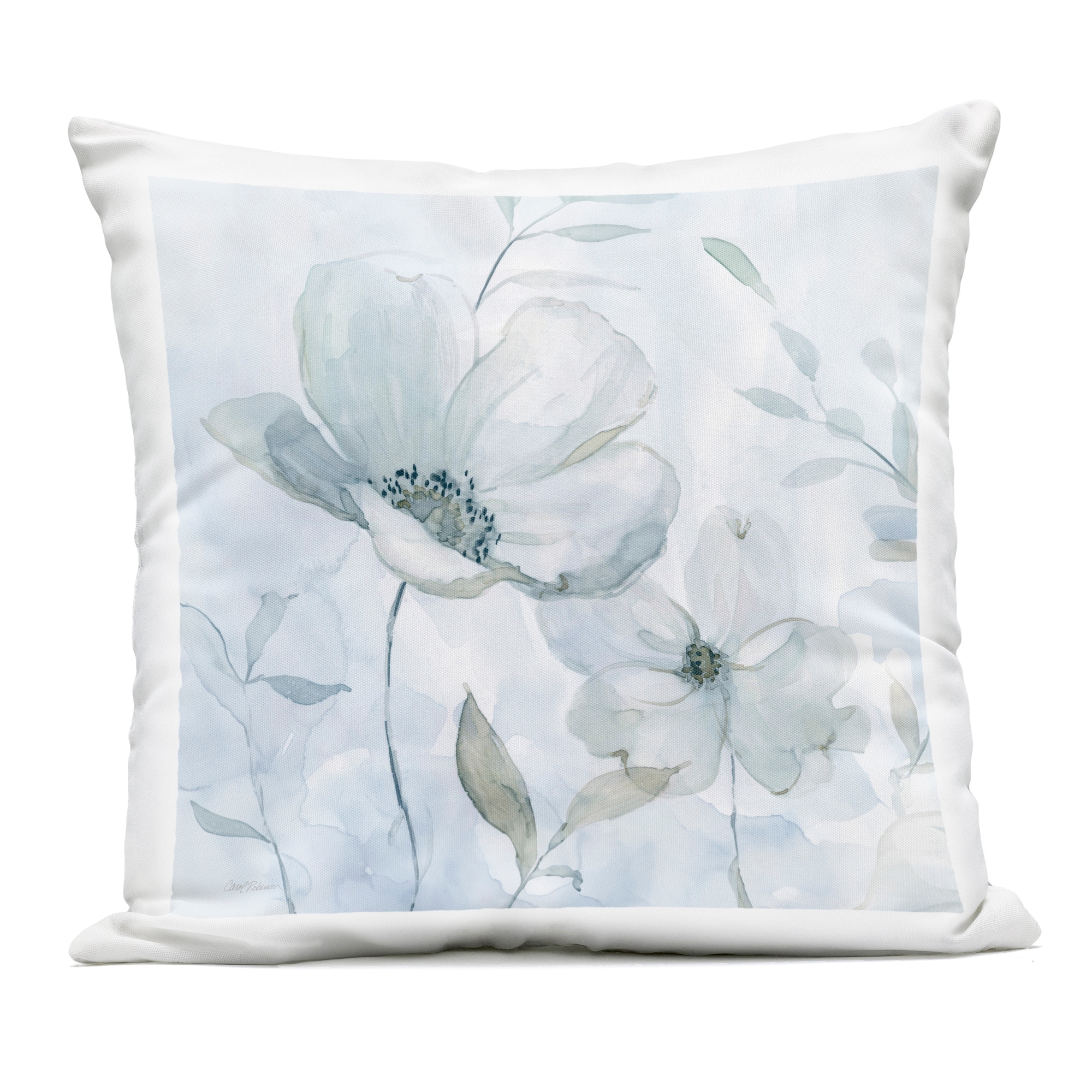 Stupell Blue Whispers Flowers Outdoor Throw Pillow Design By Carol Robinson