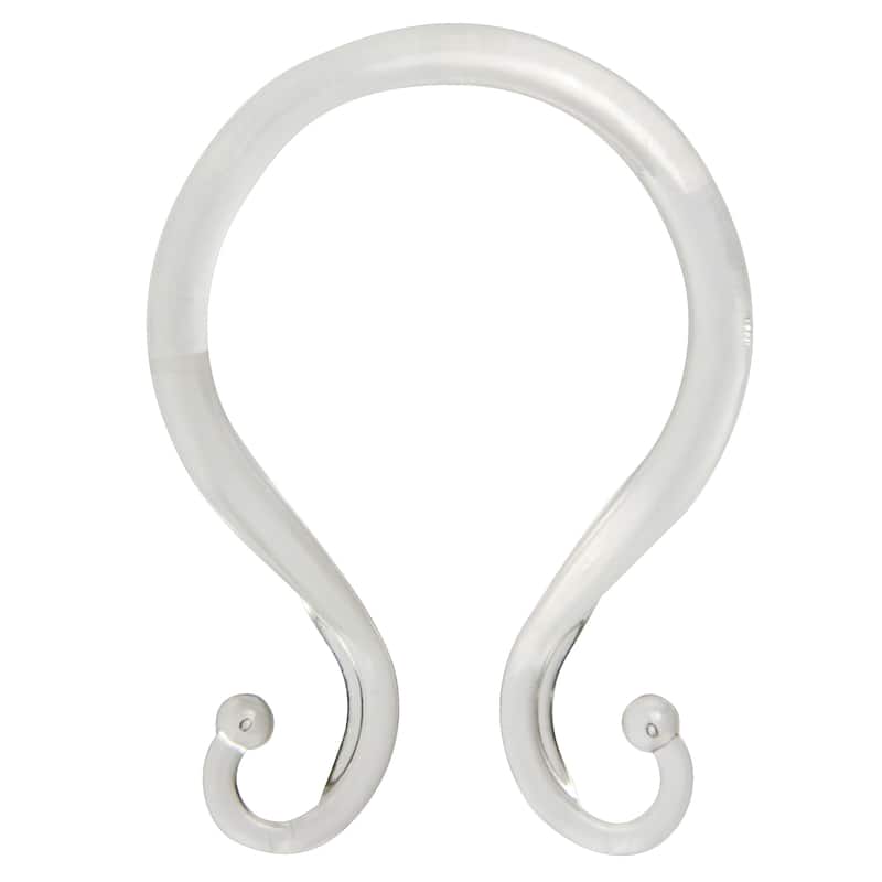 Kenney Shower Curtain Double Hooks, Set of 12 - Clear