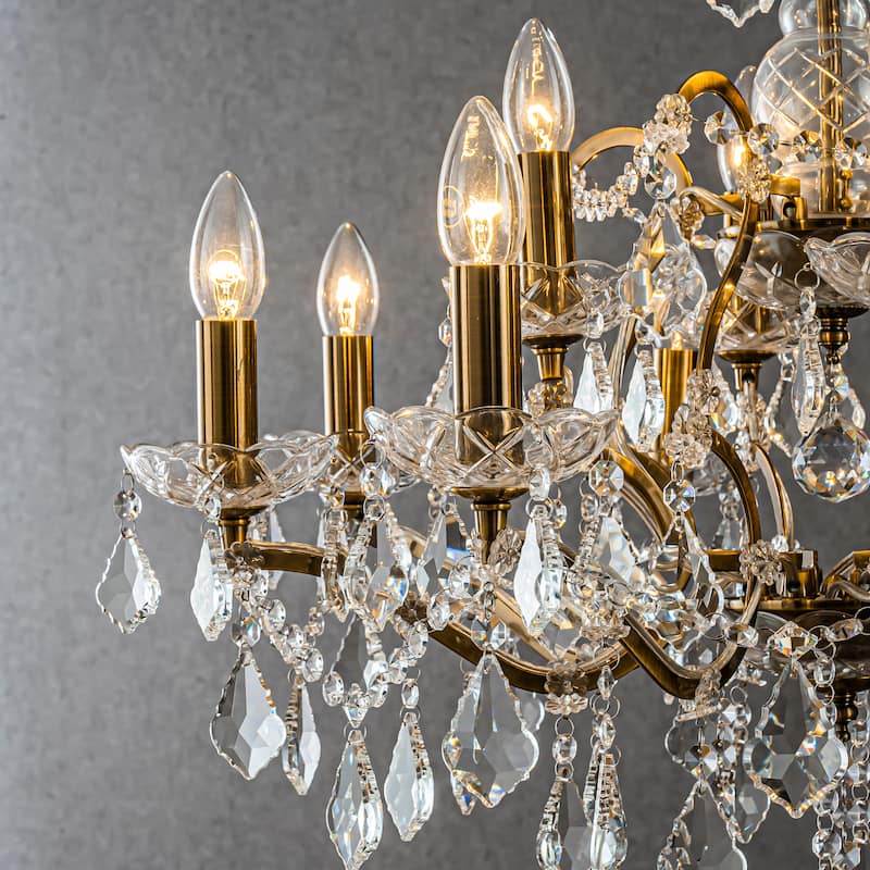 CraftHome 5/12 Light Classic/Traditional Candlestick Chandelier with Crystal Accent