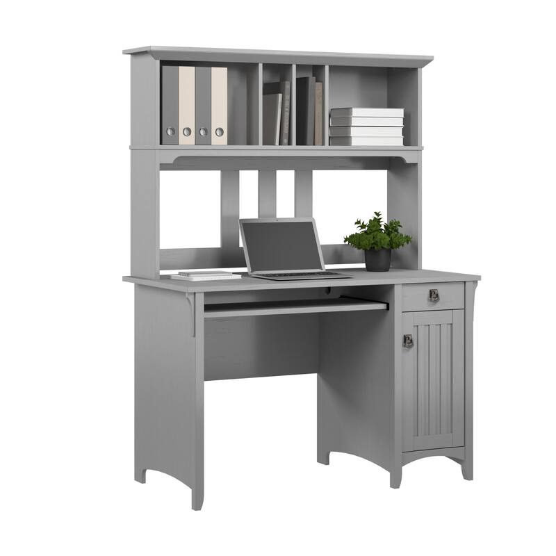 Bush Furniture Salinas Small Computer Desk with Storage Hutch - Cape Cod Gray