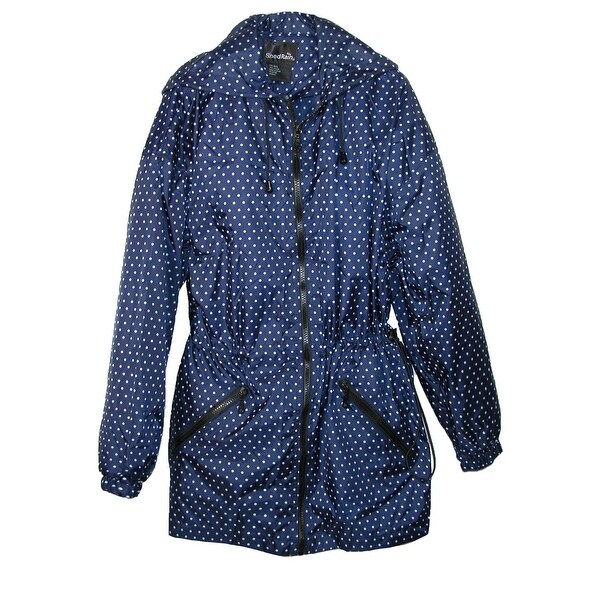ShedRain Women's Packable Fashion Bitty Dot Print Anorak Rain Jacket