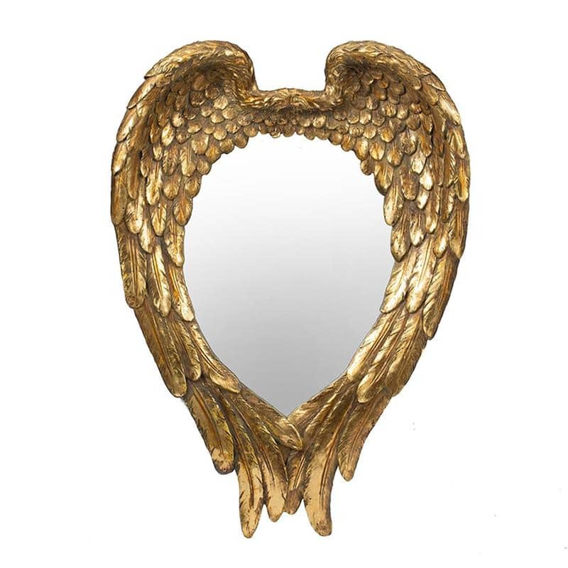 HomeRoots 22" Gold Heart Resin Framed Accent Mirror - 15.6' X '21.9' X '3.5