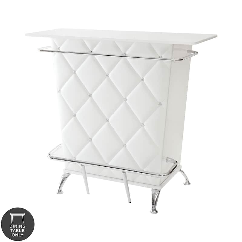 Mine Contemporary 47-inch Wide Faux Leather Tufted Bar Table by Furniture of America