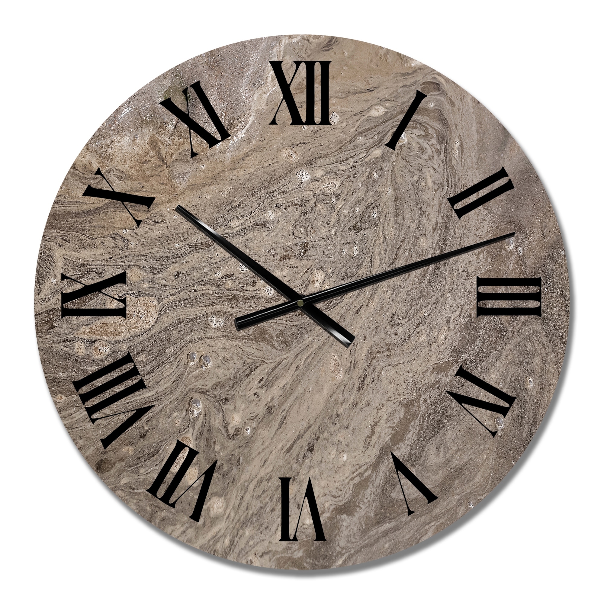 Designart 'Curved Lines In The Sand On The Beach' Nautical & Coastal wall clock
