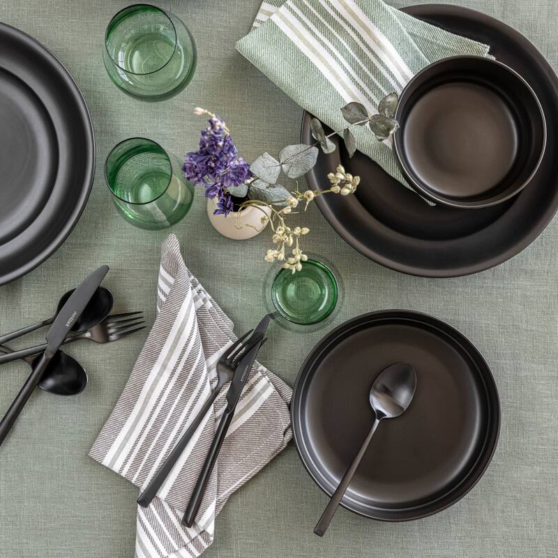 over&back Rimmed Semi-Matte Stoneware Dinner Bowls - 32oz