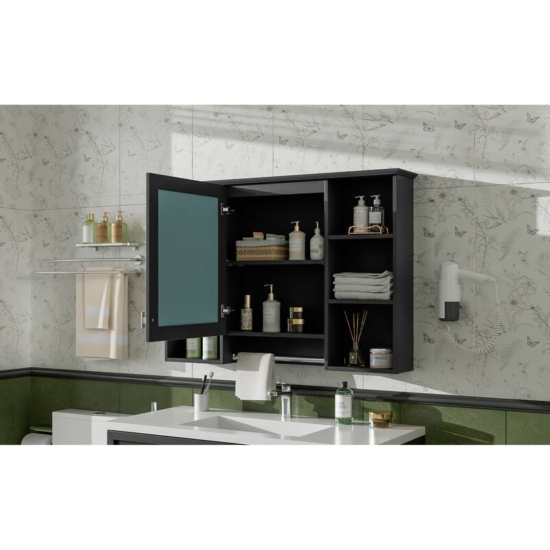 Roomfitters 42 Inch 3-in-1 Wall Mount Medicine Cabinet, Mirror Storage with Adjustable Shelf & Soft Close Doors