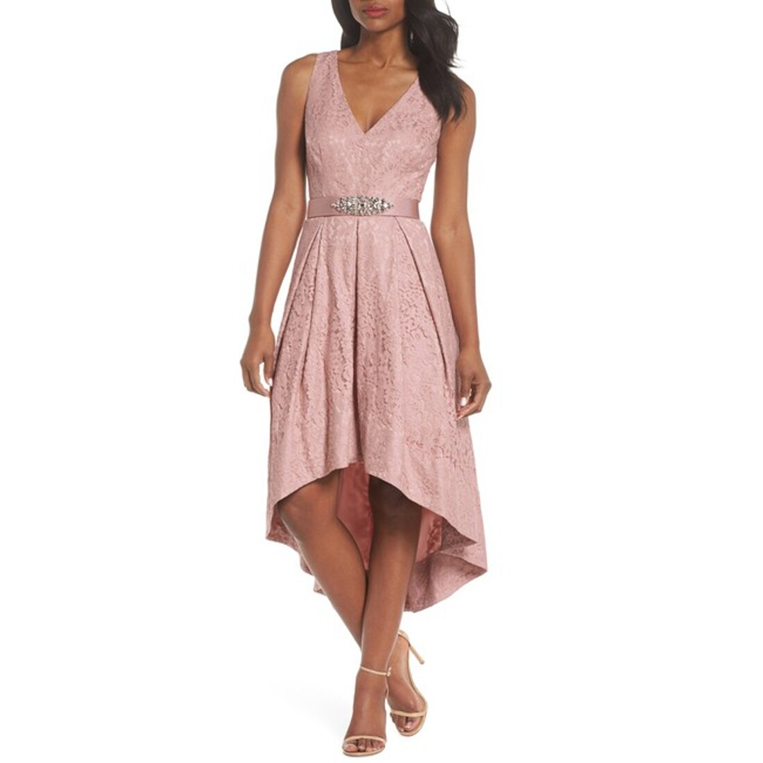 eliza j pink lace dress