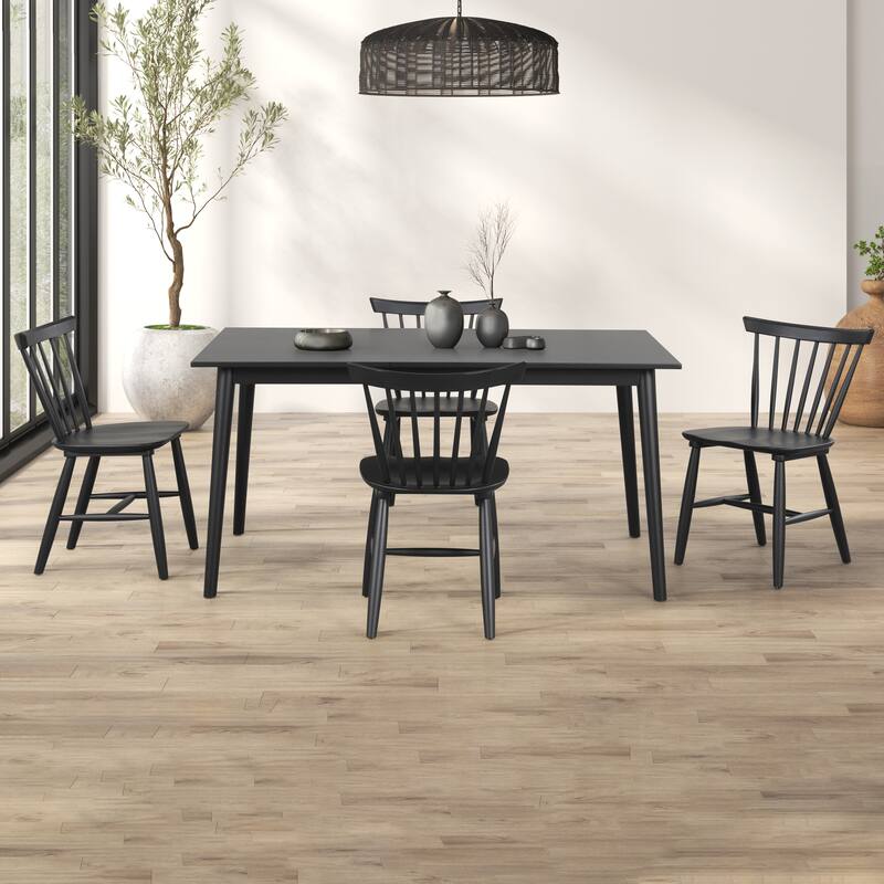 Furniture of America Zailen Mid-Century Modern 5-Piece Solid Wood Dining Set