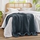 preview thumbnail 57 of 93, Madison Park Hand Made Chunky Double Knit Throw Blanket Indigo