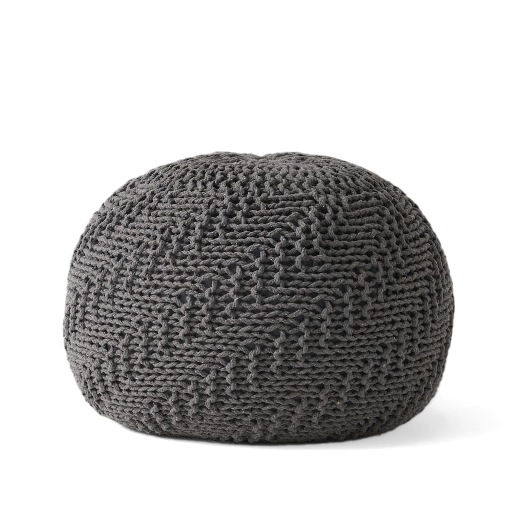 Charming Handmade Knitted Pouf for Versatile Home Decor