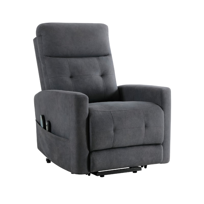 Woxo Power Lift Recliner Chair with Heat, Massage, Gray Microfiber