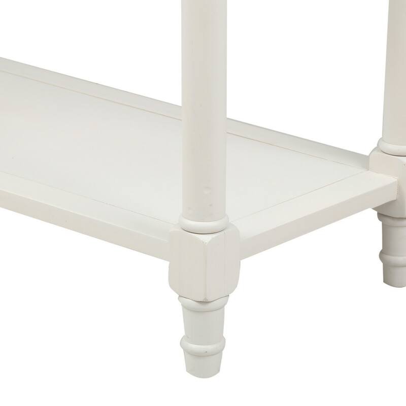 Daisy Series Farmhouse Console Table Solid Wood 2 Drawers Bottom Shelf Entryway